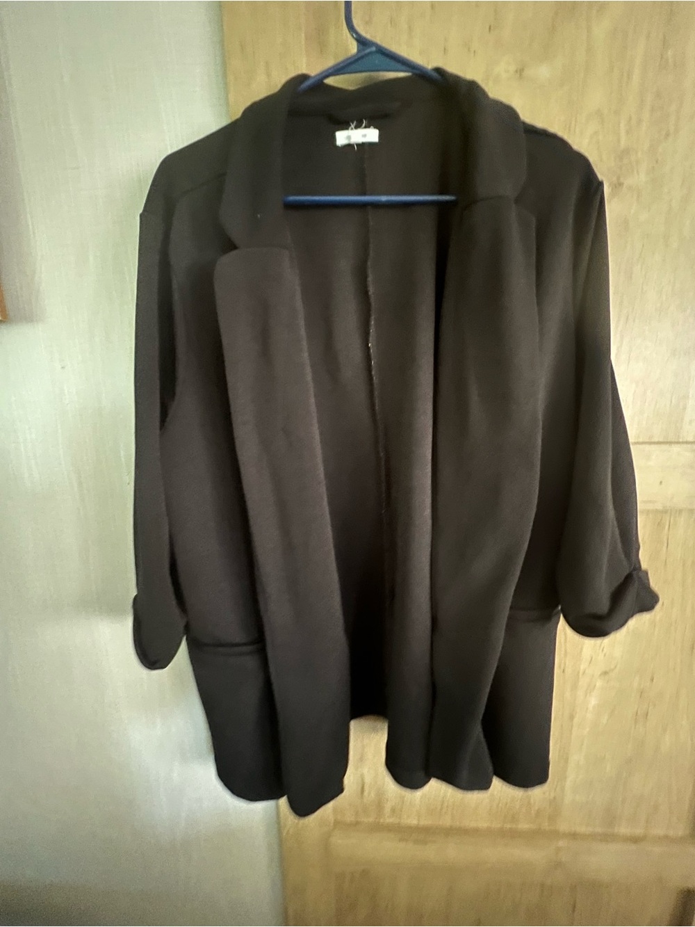 Women's Black Open-Front Coatigan Jacket Maurices 3XL